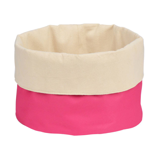 premier housewares Hot Pink And Cream Folded Design Bread Basket