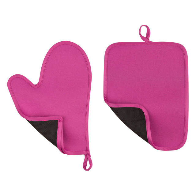 premier housewares Hot Pink Neoprene Oven Glove And Pot Holder Set