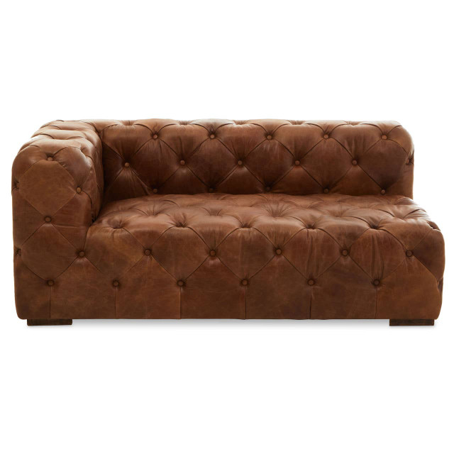 Premier Housewares Hoxton Tufted Leather Right Arm Sofa