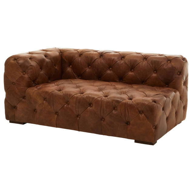 Premier Housewares Hoxton Tufted Leather Right Arm Sofa