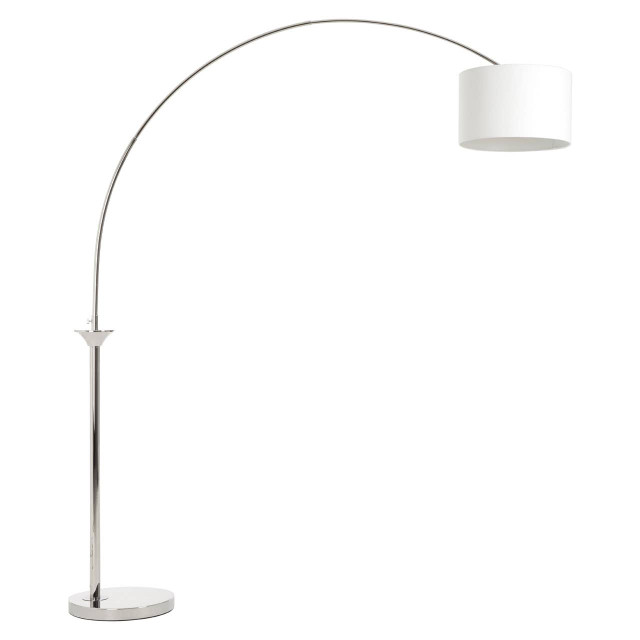 Premier Housewares Hubert Nickel Finish Arc Floor Lamp