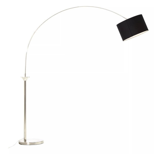 Premier Housewares Hubert Satin Nickel Finish Metal Floor Lamp