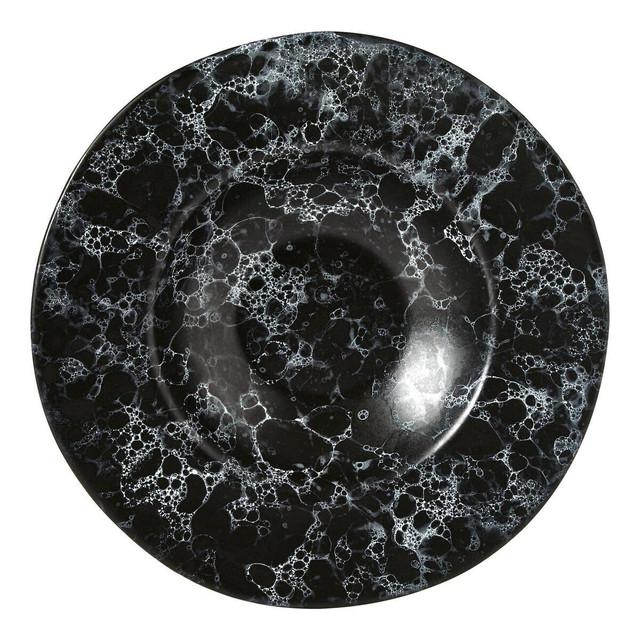 premier housewares Hygge Black Marble Effect Pasta Bowl