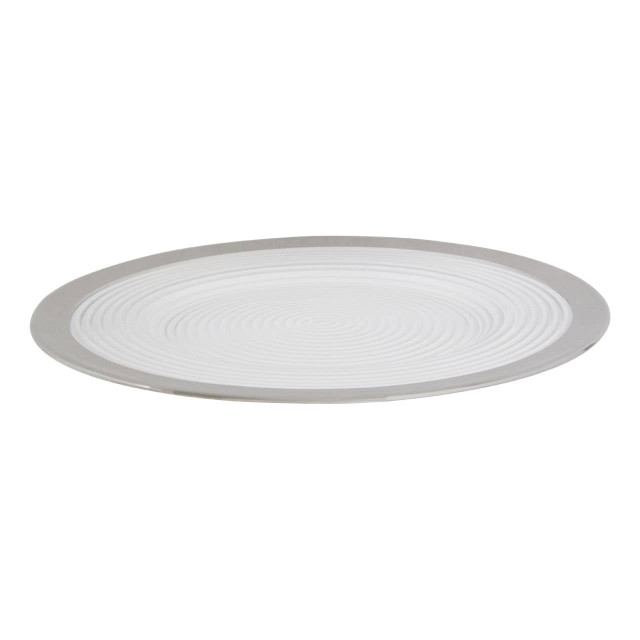 Premier Housewares Ida Embossed Glass With Silver Rim Charger Plate