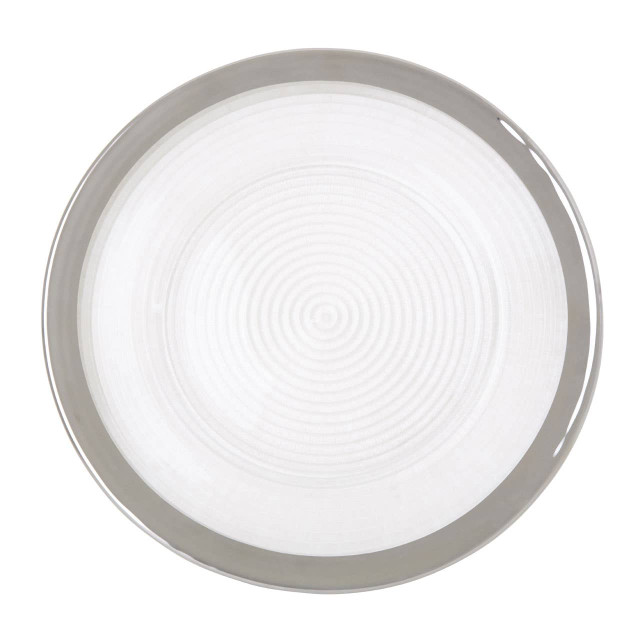 premier housewares Ida Embossed Glass With Silver Rim Charger Plate