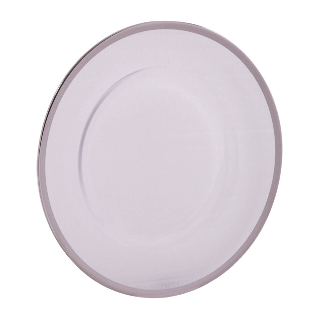 Premier Housewares Ida Glass Charger Plate With Silver Rim