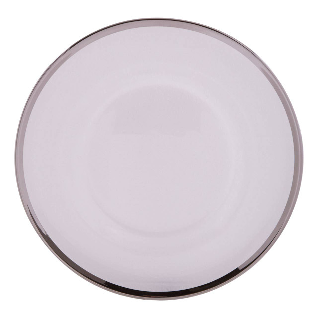 premier housewares Ida Glass Charger Plate With Silver Rim