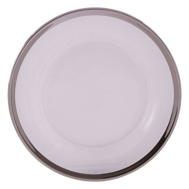 Premier Housewares Ida Glass Side Plate With Silver Rim