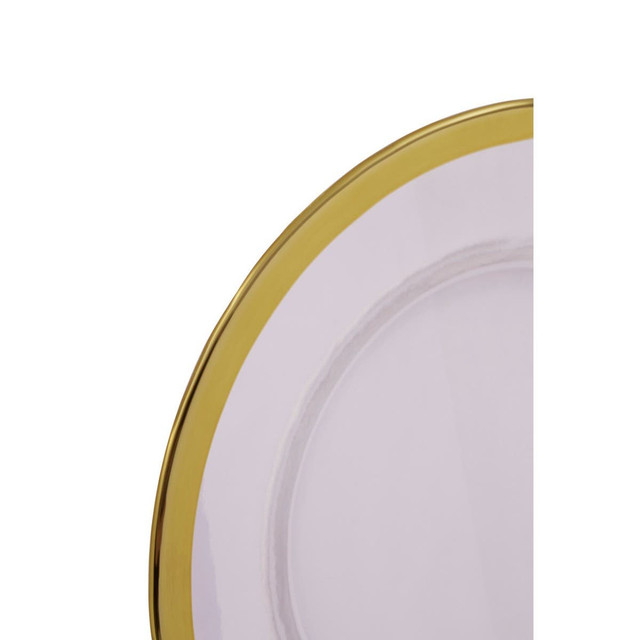 Premier Housewares Ida Textured Glass Side Plate With Gold Rim