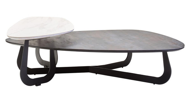 Premier Housewares Imperia 2 Tier Large Asymmetrical Ceramic Coffee Table