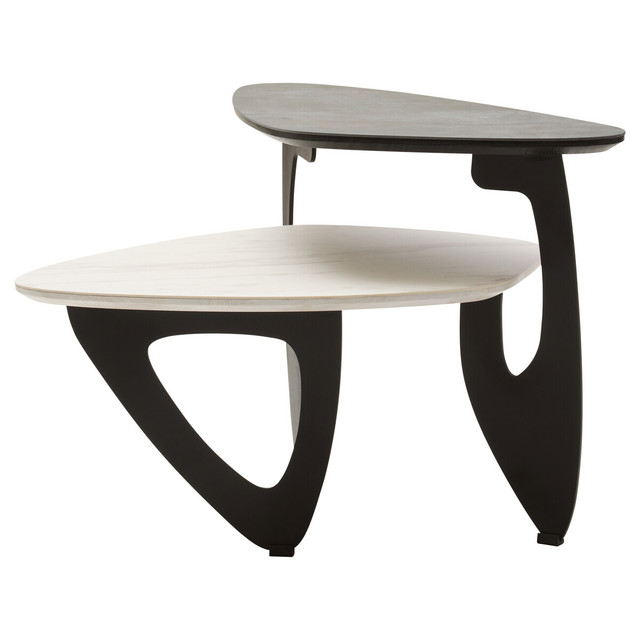 Premier Housewares Imperia 2 Tier Small Asymmetrical Ceramic Coffee Table