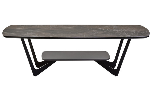 Premier Housewares Imperia Grey Ceramic Marble Effect Coffee Table
