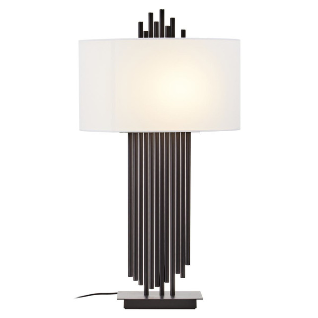 Premier Housewares Impero Table Lamp With White Linen Shade