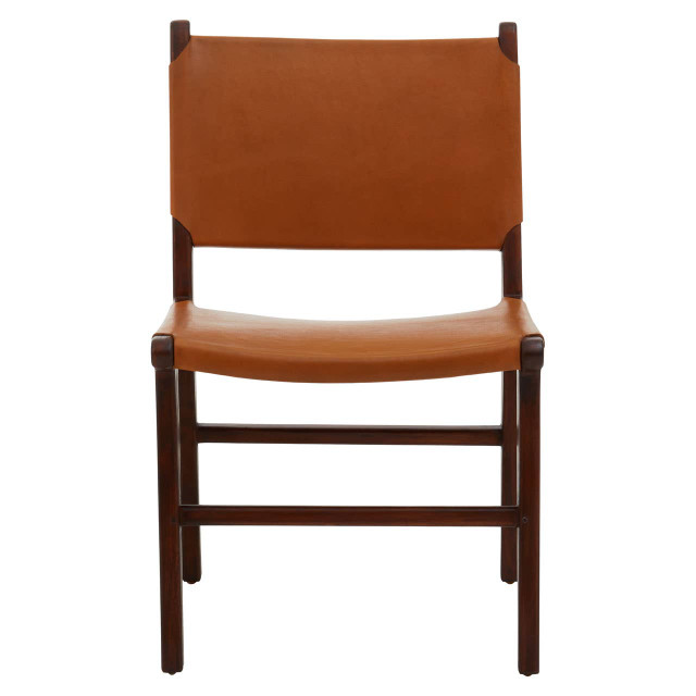 Premier Housewares Inca Antique Brown Leather Chair