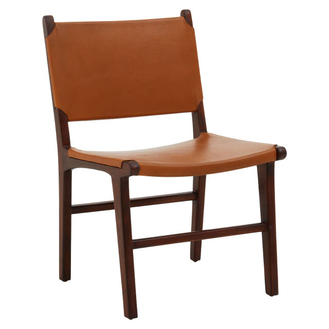 Premier Housewares Inca Antique Brown Leather Chair