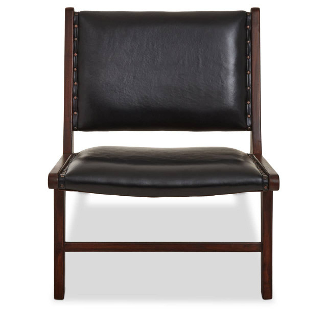 premier housewares Inca Genuine Black Cow Leather Chair