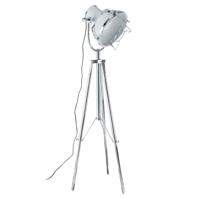 premier housewares Industrial Revolution Tripod White Floor Lamp