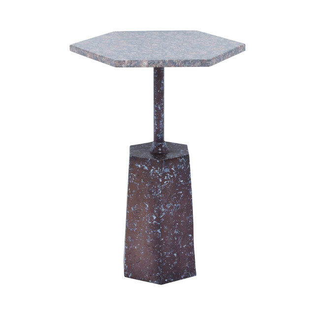Premier Housewares Inventivo Grey Hexagon Marble Side Table