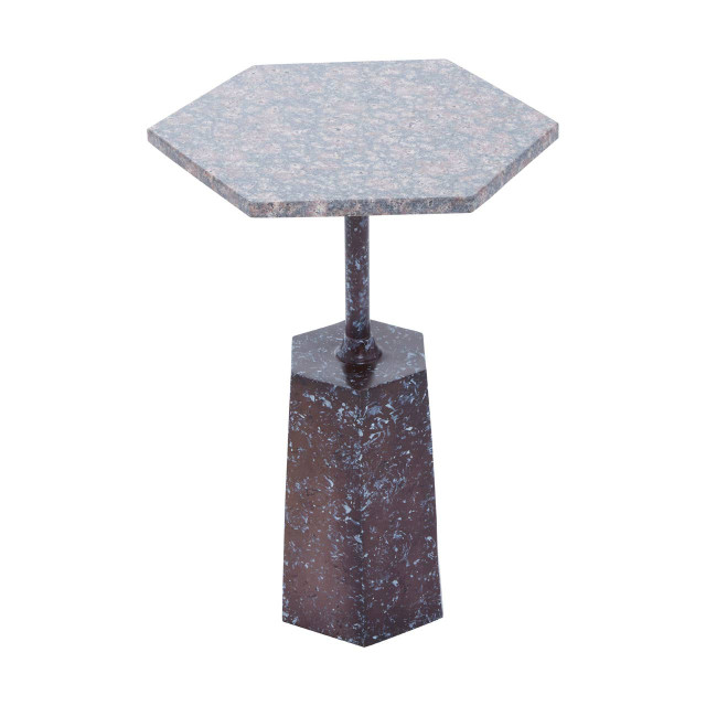 Premier Housewares Inventivo Grey Hexagon Marble Side Table