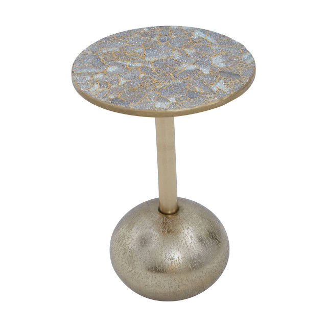Premier Housewares Inventivo Mosaic Top Gold Finish Side Table