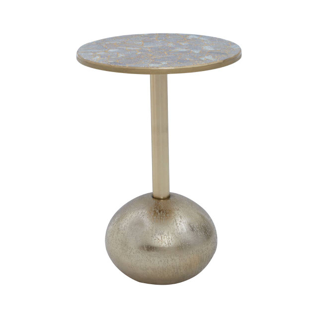 premier housewares Inventivo Mosaic Top Gold Finish Side Table
