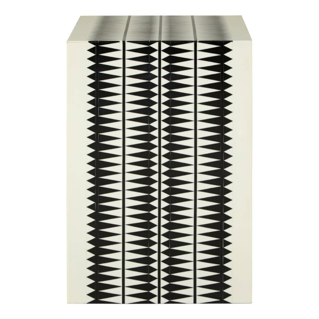 premier housewares Issey Black and White Resin Table and Stool