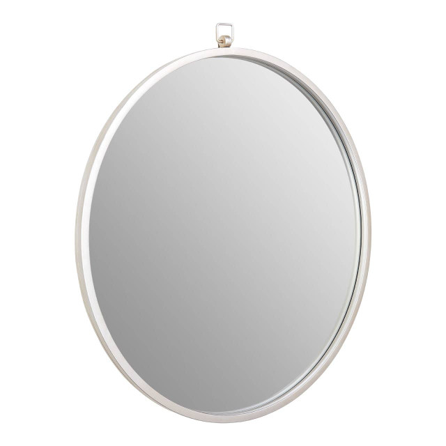Premier Housewares Jacen Silver Metal Frame Round Wall Mirror