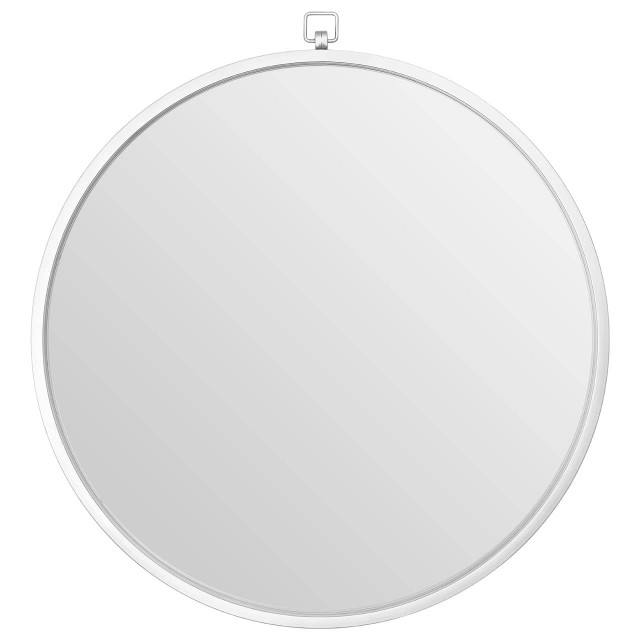 premier housewares Jacen Silver Metal Frame Round Wall Mirror
