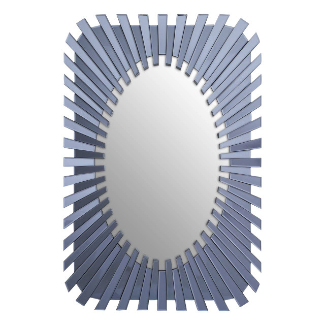 Premier Housewares Jade Grey Rectangular Sunburst Wall Mirror
