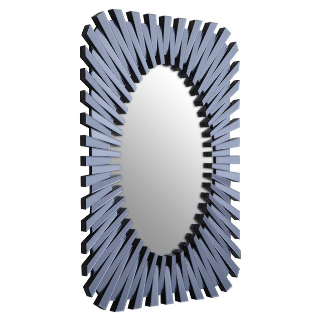 Premier Housewares Jade Grey Rectangular Sunburst Wall Mirror