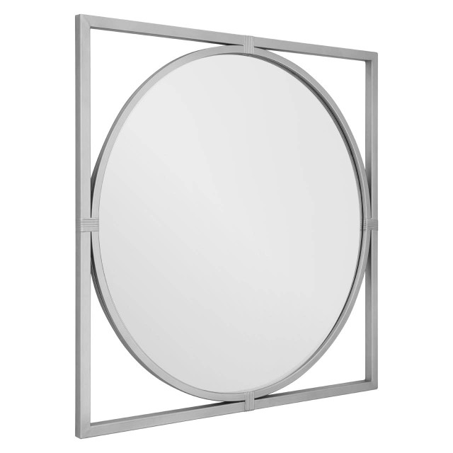 Premier Housewares Jair Silver Metal Frame Square Wall Mirror
