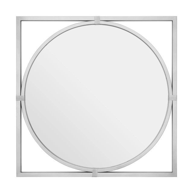 premier housewares Jair Silver Metal Frame Square Wall Mirror