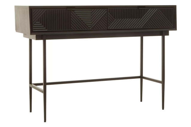 Premier Housewares Jakara Black Finish Console Table With 2 Drawers