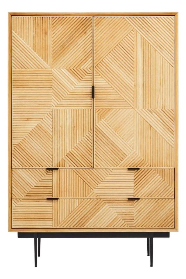 Premier Housewares Jakara Natural Finish Cabinet With Drawers