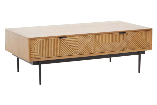Premier Housewares Jakara Natural Finish Coffee Table With Drawers