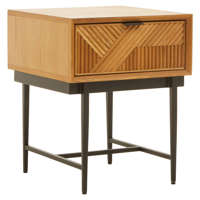 Premier Housewares Jakara Natural Finish Side Table With 1 Drawer