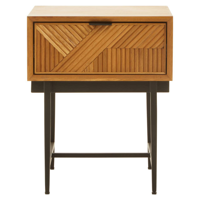 premier housewares Jakara Natural Finish Side Table with 1 Drawer