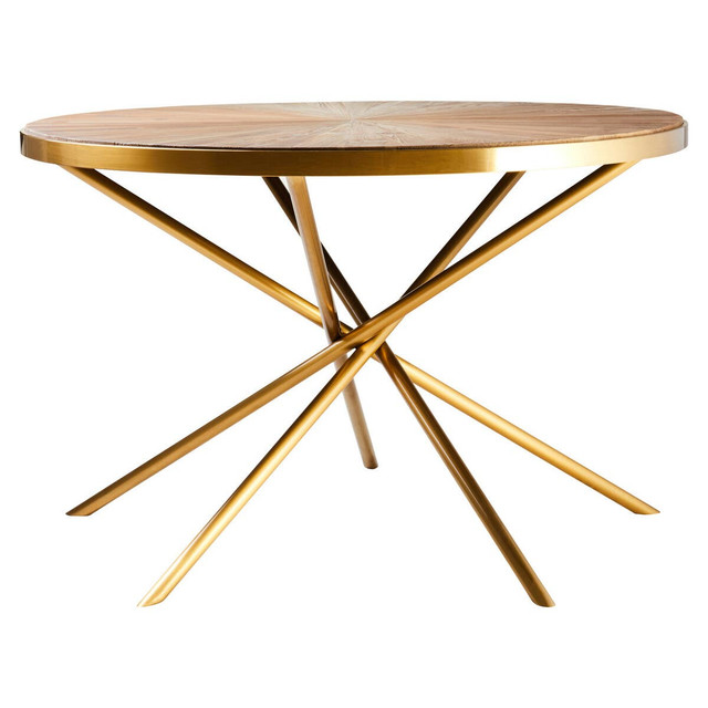 Premier Housewares Jana Round Fir Wood Dining Table With Splayed Legs