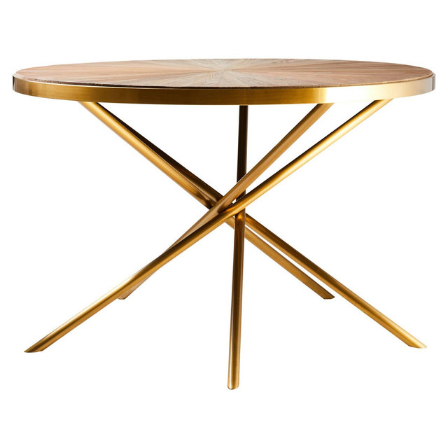 Premier Housewares Jana Round Fir Wood Dining Table With Splayed Legs