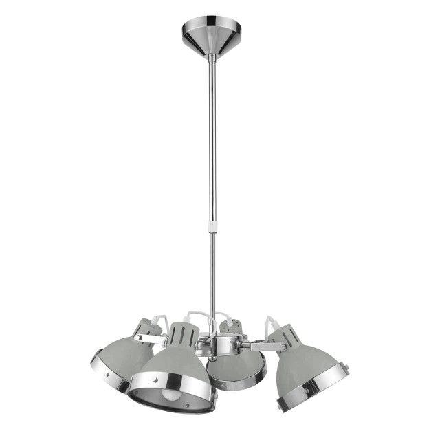 premier housewares Jasper 4 Light Grey Shades Pendant Light