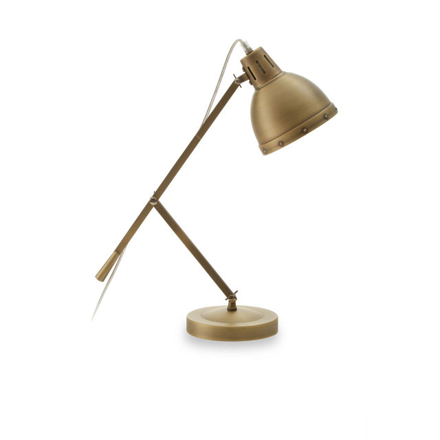 Premier Housewares Jasper Adjustable Desk Lamp In Brass Finish
