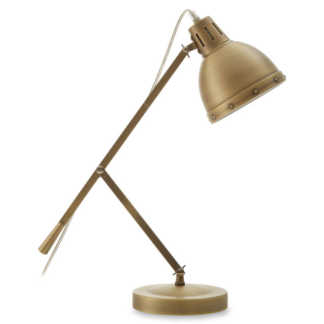 Premier Housewares Jasper Adjustable Desk Lamp In Brass Finish
