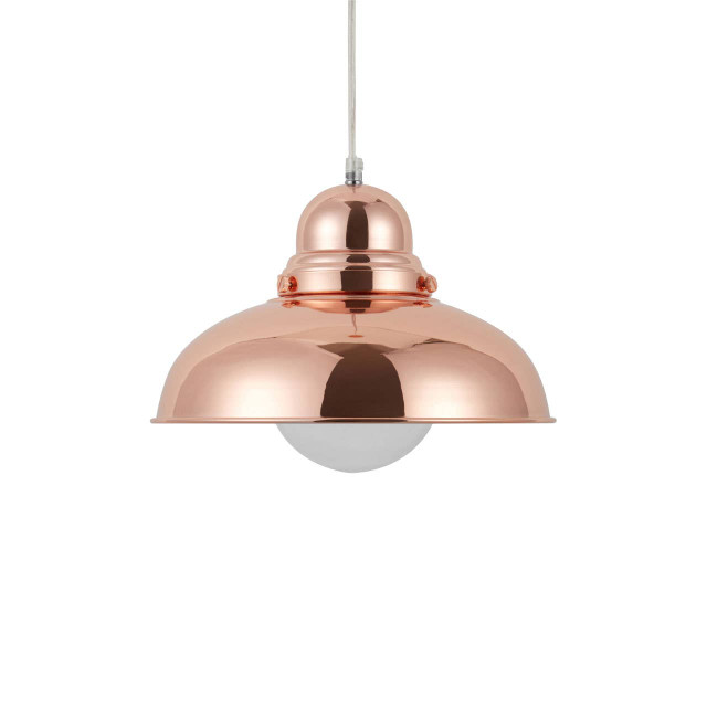 Premier Housewares Jasper Bell Shaped Pendant Light With Copper Finish