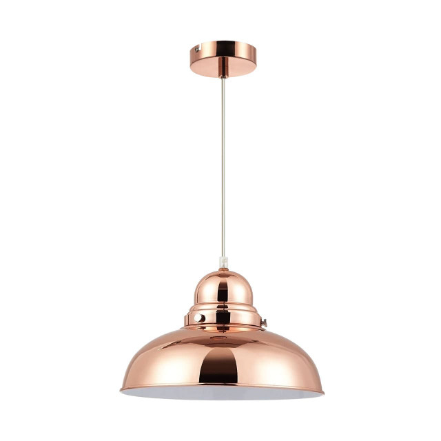premier housewares Jasper Bell Shaped Pendant Light with Copper Finish