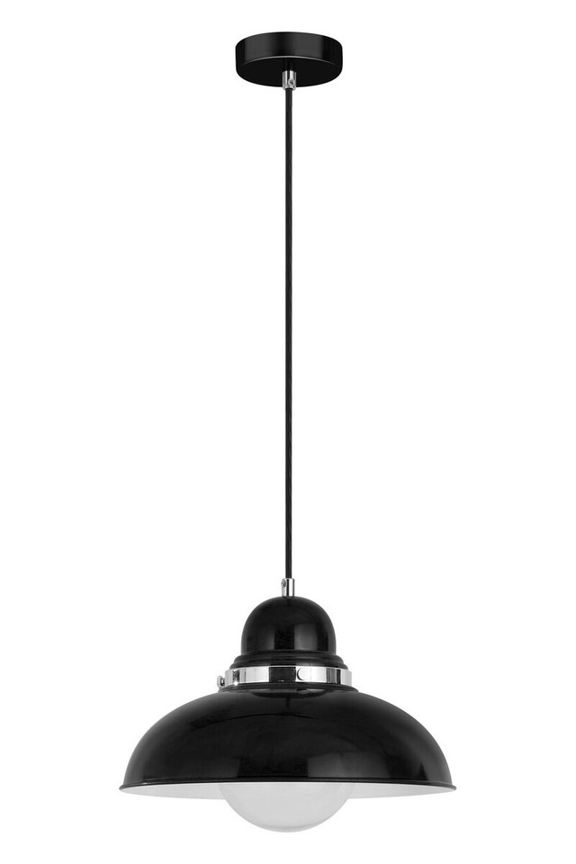 Premier Housewares Jasper Black And Chrome Pendant Light