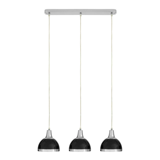 premier housewares Jasper Black Shade and Chrome Pendant Light