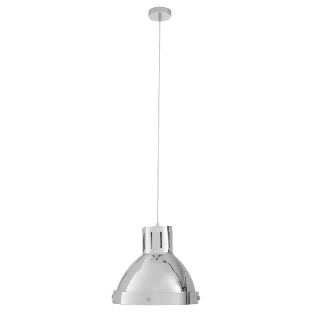 Premier Housewares Jasper Bowl Shaped Pendant Light With Chrome Finish