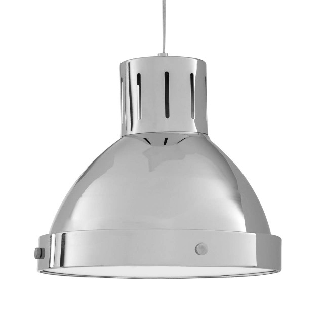 Premier Housewares Jasper Bowl Shaped Pendant Light With Chrome Finish