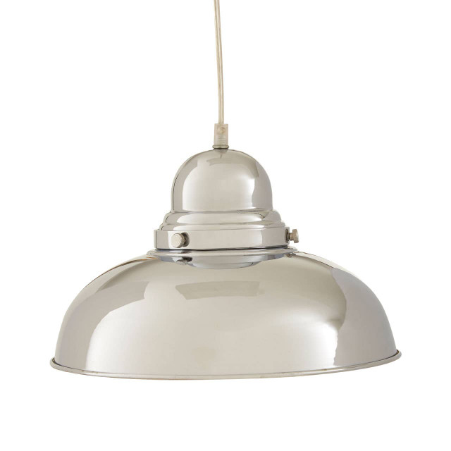 Premier Housewares Jasper Chrome Finish Bowl Shaped Pendant Light