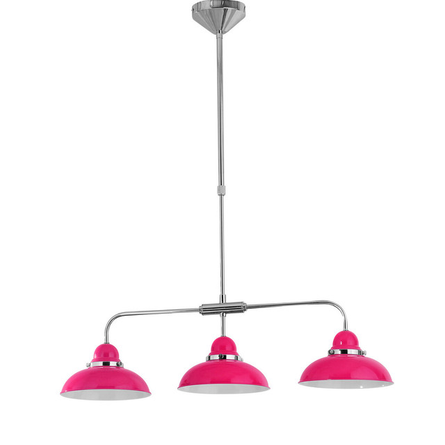 premier housewares Jasper Hot Pink and Chrome 3 Light Pendant